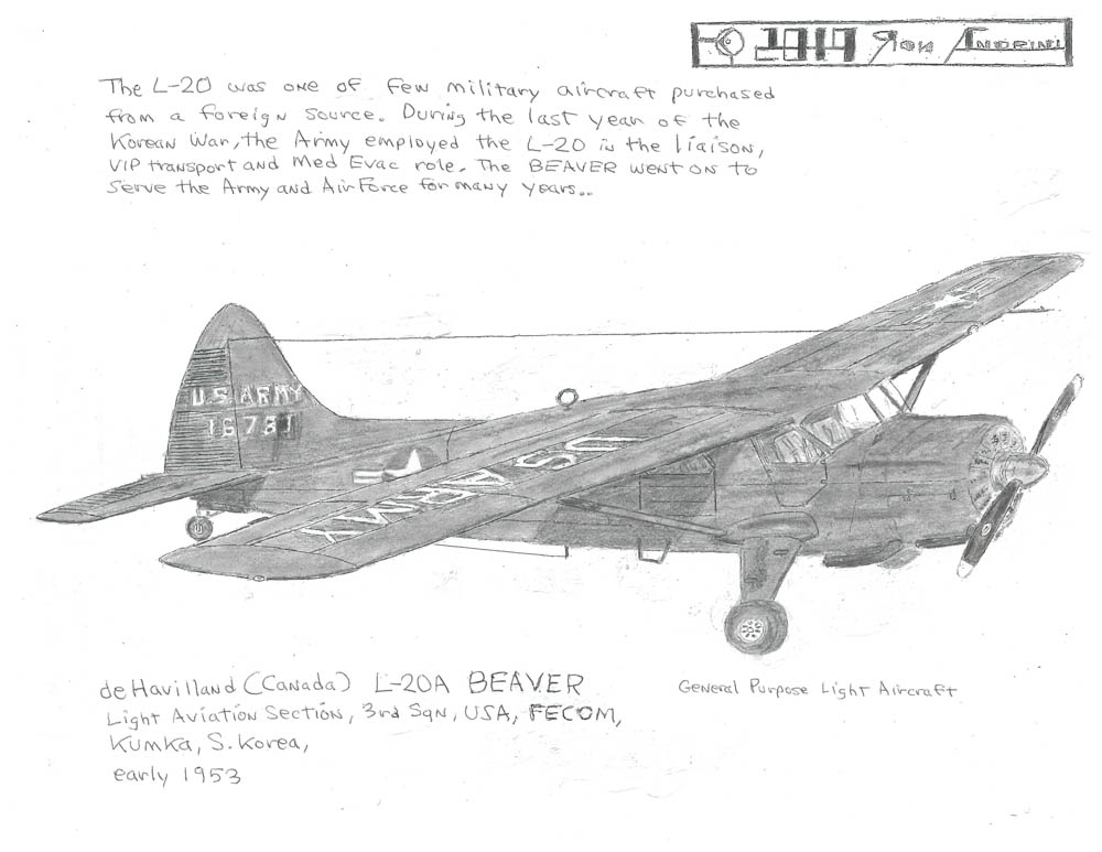 Light Aviation SECTION, 3rd Sqn, USA, FECOM, Kumka, S. Korea, early 1953