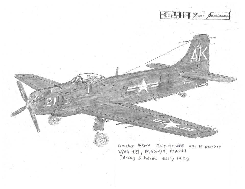 VMA-121, MAG-33, MAW-1 Pohang, S.Korea, early 1953