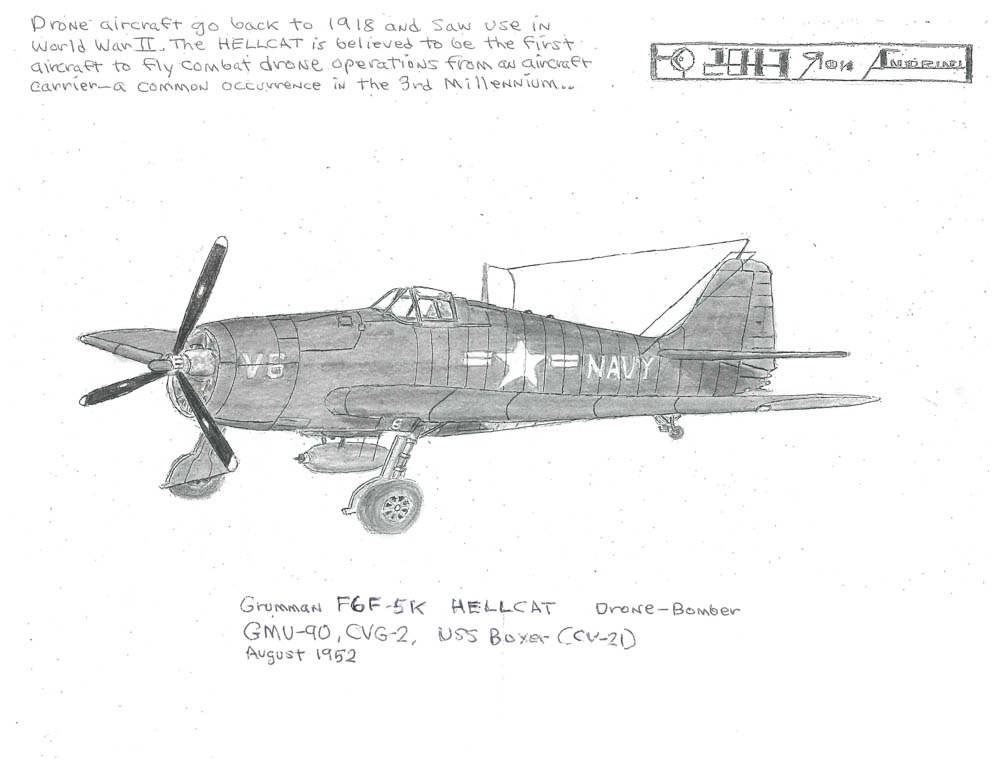 Grumman F6F-5K HELLCAT (Drone-Bomber) GMU-90, CVG-2, NSS Boxer (CV-21) August 1952