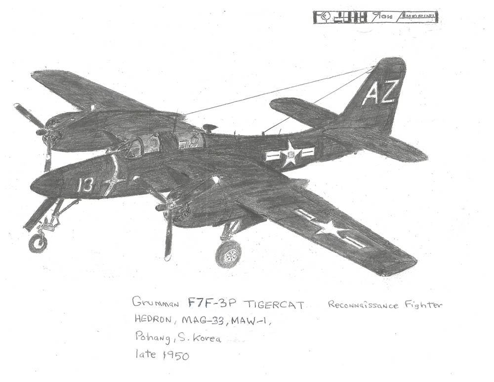 Grumman F7F-3P TIGERCAT (Reconnaissance) HEDRON, MAG-33, MAW-1, Pohang, S. Korea late 1950