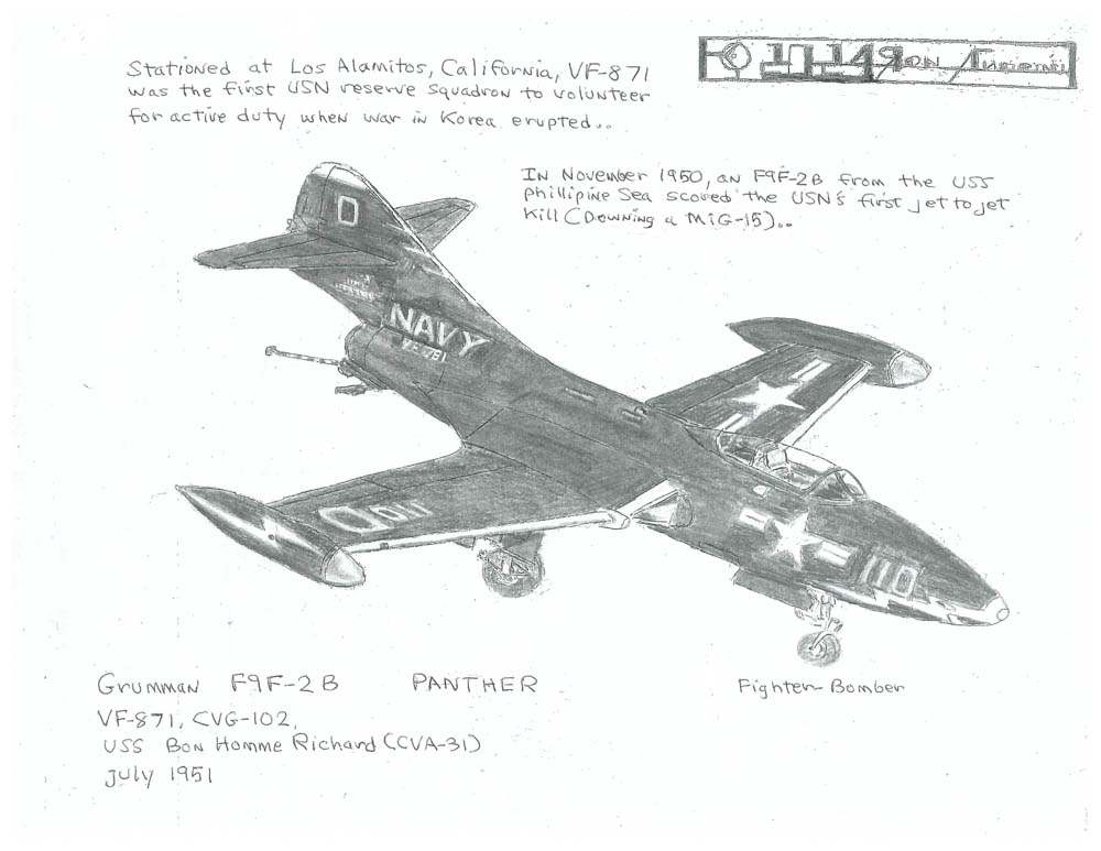 VF-871, CVG-102, USS BON Homme Richard (CVA-31) July 1951