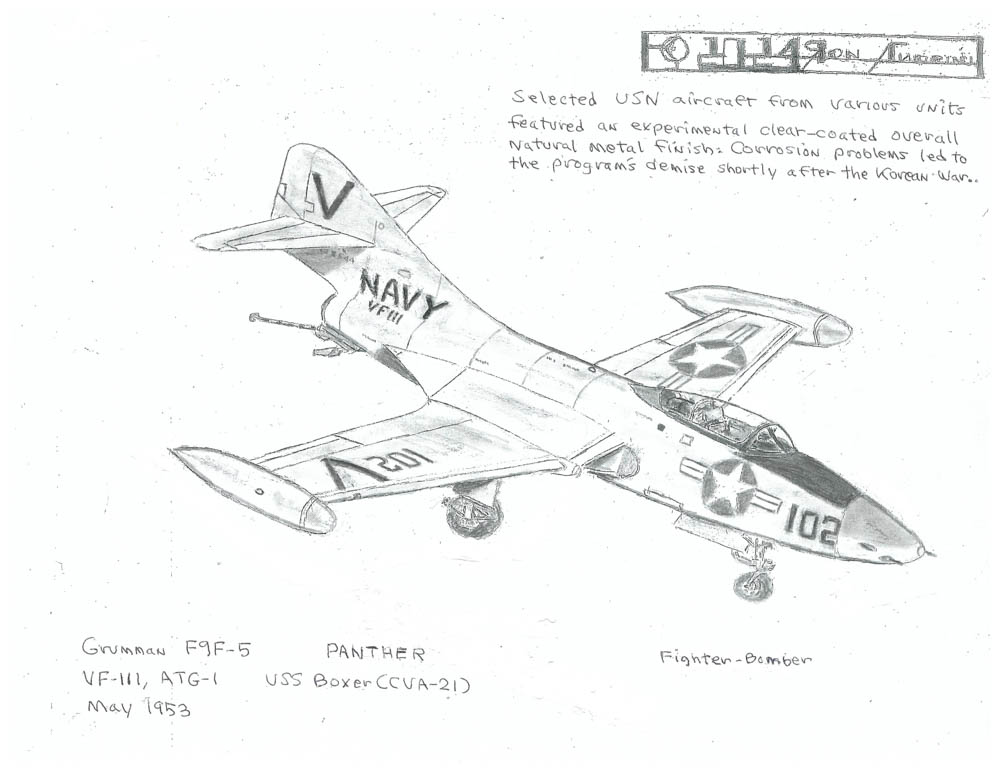 Grumman F9F-5 PANTHER (Fighter-Bomber) VF-111, ATG-1 USS Boxer CCUA-21) May 1953