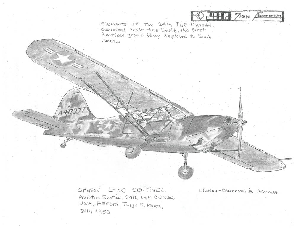 Aviation Section, 24th INF DIVISION, USA, FECOM, Taego S. Korea, July 1950